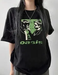 Oasis プリントTシャツ ブラック - メルカリ