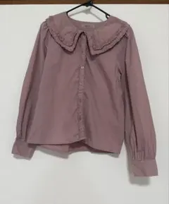 ナイスクラップ フリル付き襟 長袖シャツ ブラウス