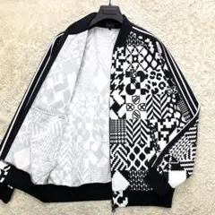 LUNA MATTINO 総柄シャツ 46 市松柄 モノトーン ジップデザイン - メルカリ