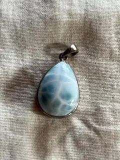 ラリマー 滴型チャーム ネックレストップ　天然石