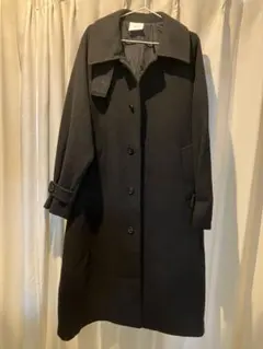 メンズ　ロングステンカラーコート　黒　Mサイズ