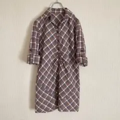 デヴィジオ DESVISIO M チュニック シャツ 長袖　チェック柄