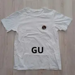 GU ジーユー 刺繍ロゴ アポロロゴ Tシャツ バックプリント ホワイト L