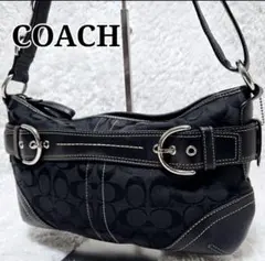 COACH シグネチャー ワンショルダーバッグ 黒 F07077