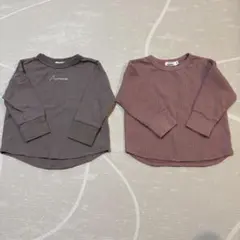 ペアマノン ワッフル長袖Tシャツ2枚セット 90