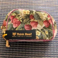 Think Bee! ポーチ ストロベリー柄 ゴールドタッセルチャーム付きのサムネイル