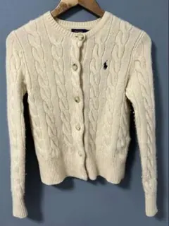 ラルフローレン ケーブルニット カーディガン ホワイト