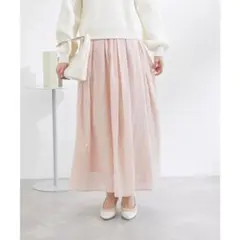 Rope Picnic 綿シルクシアーボリュームタックスカート