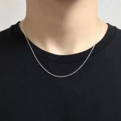 シルバー チェーン ネックレス あずき 約2mm 約45cm シンプル