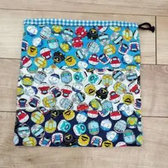 電車柄の巾着袋