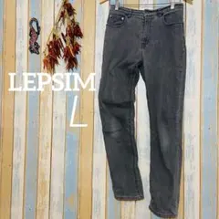 【レプシィム】レディース　デニム　ジーンズ　パンツ　ストレート　ゆったり　L