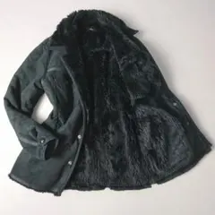 ラングラー　ランチコート　黒　ボアジャケット　スエードライク　裏地ボア　アウター