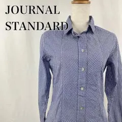 ジャーナルスタンダード　総柄　チェック柄　長袖　スキッパーシャツ【4172】