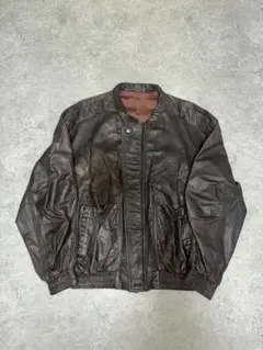 本革 レザージャケット フライトジャケット ヴィンテージ 茶色 Lメンズ