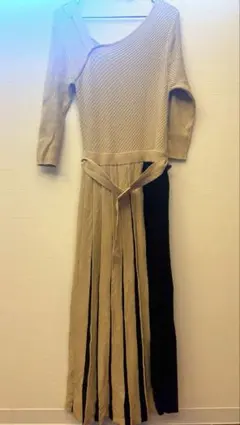 FRAY I.Dバイカラー ニットワンピース ロング丈　Fサイズ