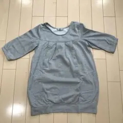 授乳服 マタニティ ワンピース チュニック 七分丈 トップス 裏起毛