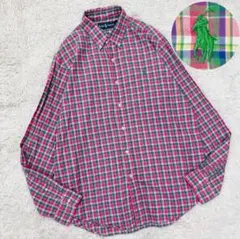 美品 ラルフローレン 90s ヴィンテージ BD チェック 長袖シャツ L