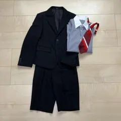 OLIVER HOUSE 黒いストライプスーツセット 130センチ