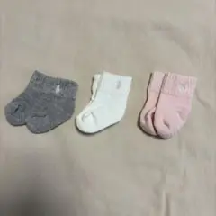 【新品未着用✨】Ralph Lauren ベビー靴下3枚セット　7-9㎝