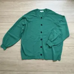 長袖 カーディガン グリーン M