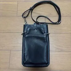 極美品！ペレボルサ　本革　コンフィー　スリムポシェット　スマホショルダー　黒