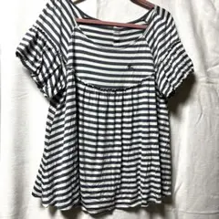 Burberry Blue label ストライプ フリル袖 半袖トップス