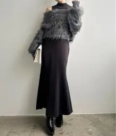 【美品】anuans オフショルレイヤードワンピース