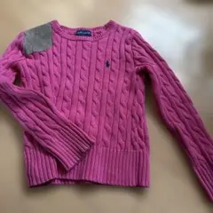 Ralph Lauren ピンク ケーブル編みセーター S(7)