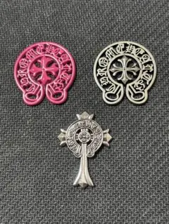 カボション3点セット（ピンク・シルバー）