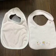 familiar、ラルフローレン、ピンクのスタイ2枚セット