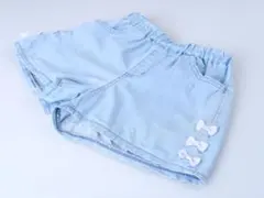 エニィファム デニム風 ショートパンツ 110 リボン 夏のお出かけにも◎