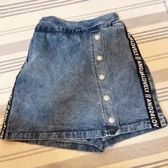 GU　デニムサイドラインスカートパンツ　150㌢　M