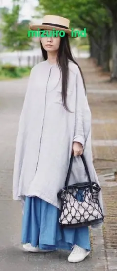 ワイドシャツ ロングシャツ チュニック mizuiro ind 綿100%