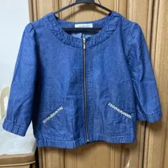 MISCH MASCH ノーカラージャケット デニムブルー