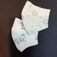 ハンドメイド 花柄レースマスク - メルカリ