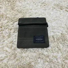 【美品】PORTER ポーター　カプセル　二つ折り財布　カーキ ミニ財布のサムネイル