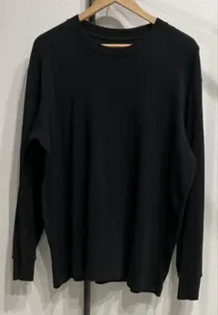 UNIQLO ブラック XL ソフトタッチクルーネックTシャツ 長袖