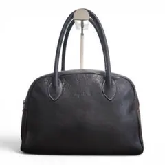 【美品】アニエスベー ボヤージュ ハンドバッグ レザー シボ革 ブラックのサムネイル