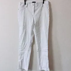 【10】ホワイト 白 カジュアルパンツ ストレッチ スキニーパンツ 海外古着