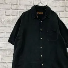 半袖シルクシャツ！アロハ　ブラックL 72