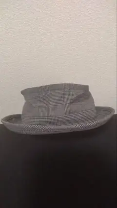 グレー系チェック ハット 通気孔付き