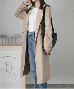 【試着のみ】Lサイズ レンチコート レディース ロングコート 春秋 薄手