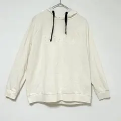 ◆ロキシー　立体ロゴ　パーカー　プルオーバー　綿　カジュアル　アクティブ　白　Мのサムネイル