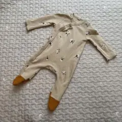 【used】オーガニックズー　ニューボーン　足つきロンパース　コットン柄