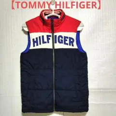 【TOMMY HILFIGER 】ダウンベスト 赤/紺/白レディースSサイズ位。