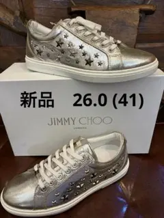 JIMMY CHOO ハイカットスニーカー スタースタッズ ホワイト サイズ44