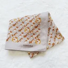 ✨️未使用✨️renoma レノマ 大判ハンカチ バセットハウンド 犬柄 グレーのサムネイル