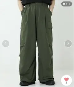 フリークスワンタックカーゴパンツオリーブL レリュームザシンゾーンEKALデウス
