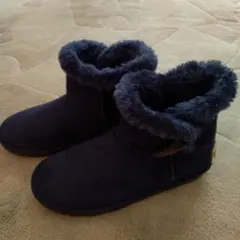 美品アーノルド・パーマーネイビー ムートンブーツ スエード