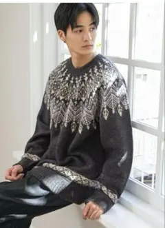 niko and ... レトロ風ノルデックニットプルオーバー　ニット　セーター